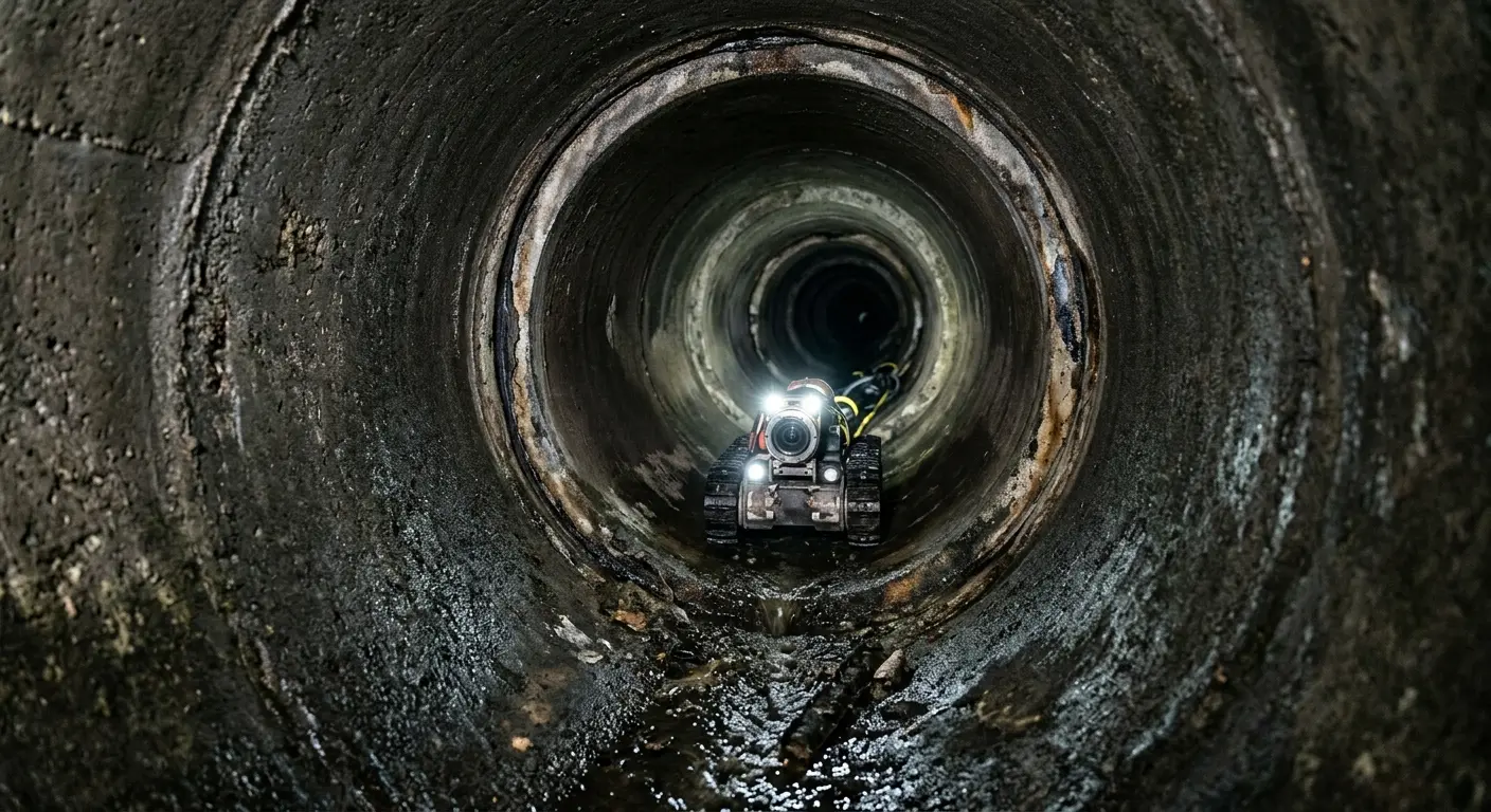 Robotic sewer camera inspecting pipe interior for Sewer Line Repair in Morgan Hill
